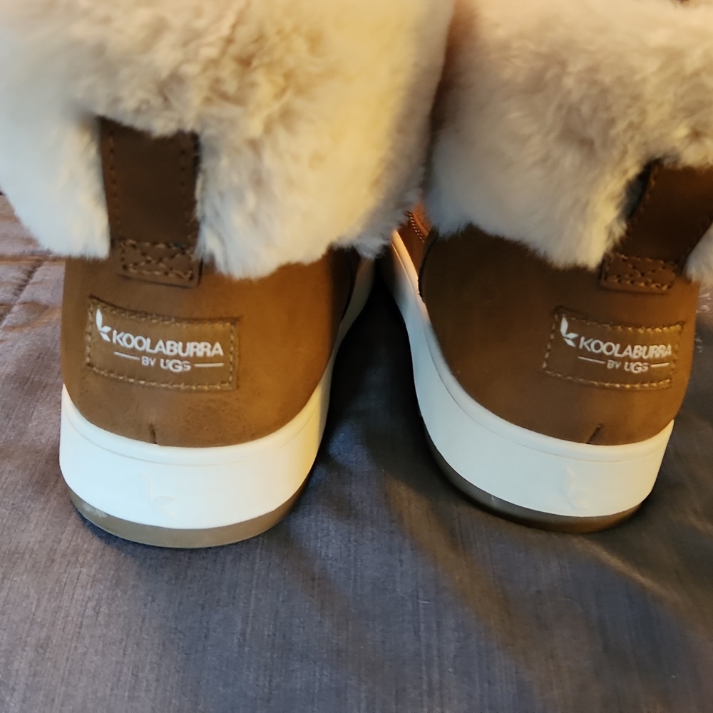 Kookaburra tan boots with fur trim - Picture 4 of 6